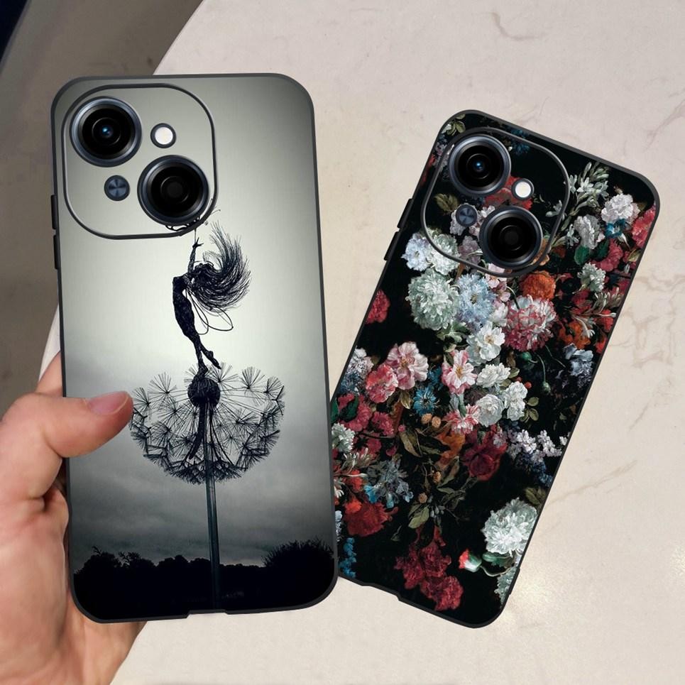 Hoa Bướm Nữ Thời Trang Ốp Lưng Tecno Spark GO 1 Spark GO 2025 Vỏ Điện Thoại Mờ Mềm TPU Silicone GO1 GO2025