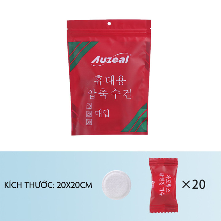 1 túi 20 viên Khăn Nén Du Lịch, Khăn Giấy Nén Hàn Quốc 20x22cm IS48