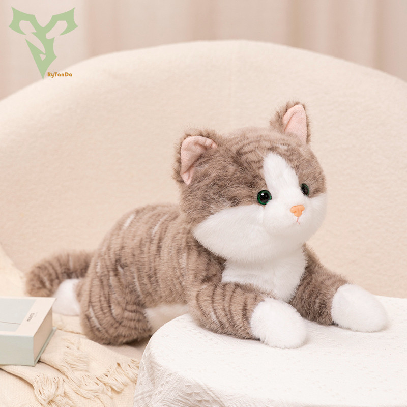 Búp bê chó con mèo mềm mại trang trí phòng khách, quà tặng trẻ em, sinh nhật, Giáng Sinh