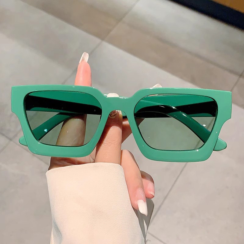 Kính râm, kính râm cao cấp màu xanh vuông thời trang dành cho nữ, phiên ...