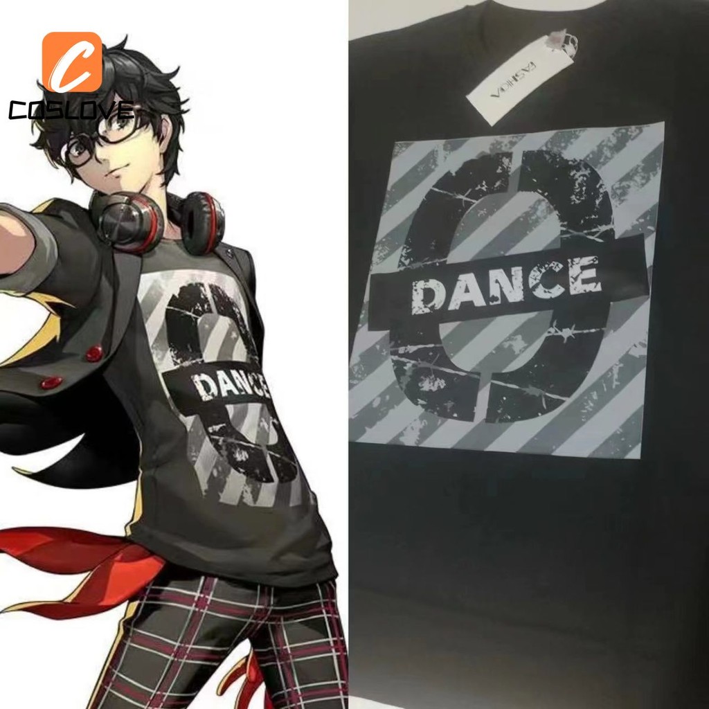 Persona 5 Amamiya Ren Khiêu Vũ Đảng Cosplay Quần Áo Tay Ngắn Áo Thun Phù Hợp Với Người Lớn Trang Phục Hàng Ngày Cosplay Anime Trò Chơi Trang Phục