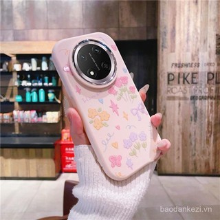 Ốp lưng Honor X9C X9B X9A 90 5G Honor 200 X9C Smart X7C Ốp lưng hình hoa tulip dễ thương silicone mềm mờ chống sốc với bảo vệ camera khung ống kính mạ bạc phong cách ins chống sốc