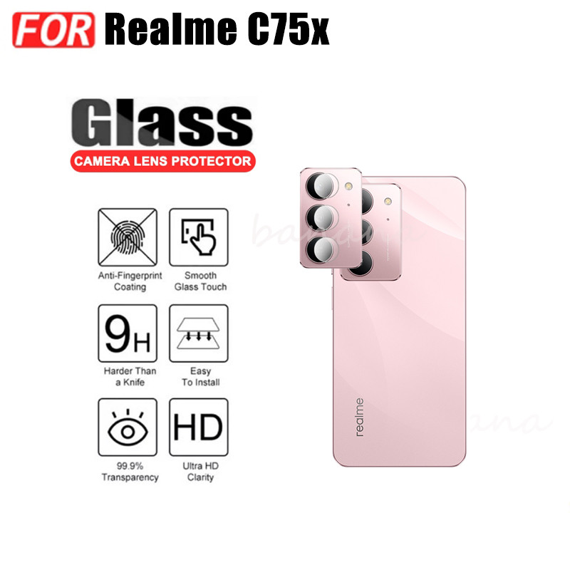 Ốp điện thoại di động chống rơi 3 TRONG 1 Realme C75x cho Realme C 75 C7 5 C75 Phim kính cường lực + Phim ống kính