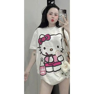 Áo Thun mèo hello kitty cầm sữa trái tim cute xinh xắn