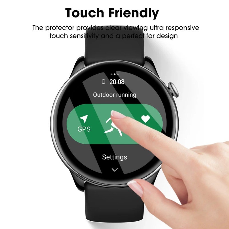 1-3 Chiếc 400D HD Cong Cạnh Đen Kính Cường Lực Cho Amazfit Active 2 Edge GTS 4 2 Mini 3 2E Đồng Hồ Thông Minh Bảo Vệ Màn Hình Cho Amazfit GTR 4 Phiên Bản Giới Hạn 3 Pro 2 eSIM 2e