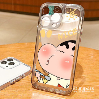 ibumpers Ốp Điện Thoại iPhone Phim Hoạt Hình Vui Nhộn Crayon Shin Họa Tiết Cặp Đôi Ốp Lưng Trong Suốt TPU Mềm Chống Sốc Cho IPhone 16 15 14 12 13 11 Pro Max IP 7 8 Plus X XS XR