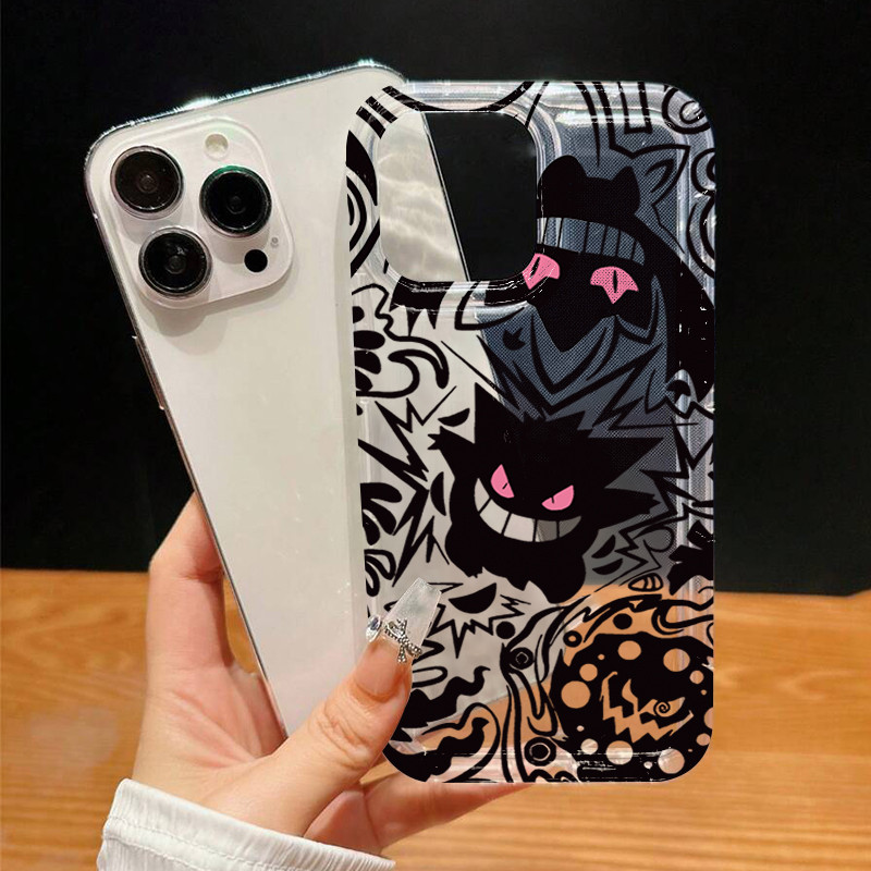 Dành Cho iPhone 11 16 14 15 12 13 Pro Max 16e 8 7 Plus XR X XS Max SE2020 2022 Anime Gengar Trong Suốt Mềm Chống Sốc