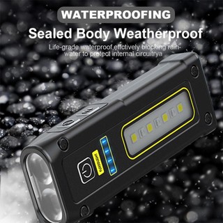 Okcatzone Thiết kế mới Đèn làm việc nguồn LED siêu sáng có báo động nam châm SOS Móc chìa khóa Power Bank Đèn pin khẩn cấp chống nước J6M9