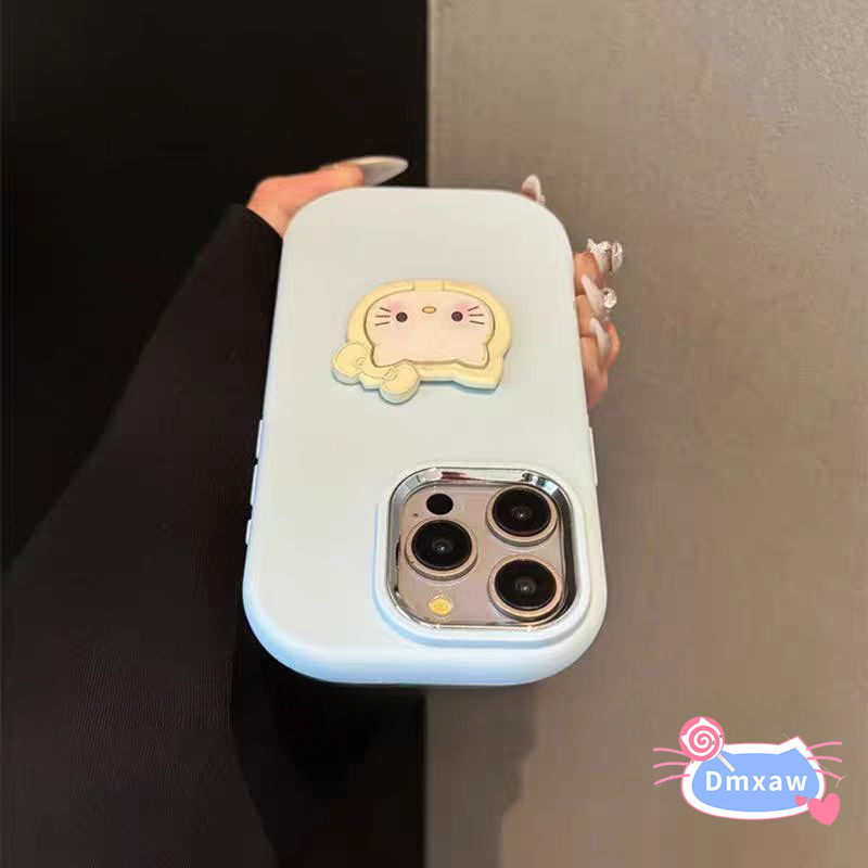 Ốp Điện Thoại Kitty Cat Bow Stand Cho Samsung Galaxy S25 S24 S23 S22 Plus Ultra S21 S20 FE Lite Vỏ Mèo Kitty Có Giá Đỡ Vỏ Mềm Chống Sốc