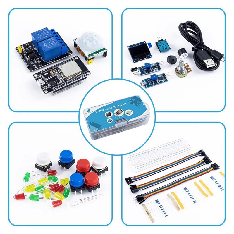 Bộ ESP32 ESP-32S WIFI I OT Ban Phát Triển Cho Dự Án Học Bộ Cơ Bản Với Hướng Dẫn DIY Kit