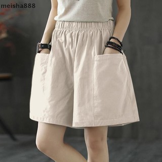 Meisha888 Size Lớn Thường Ngày Rời Sinh Viên Ống Thẳng Bảo Hộ Lao Động Quần Ba Phần Tư Quần Short Cotton Và Vải Lanh Rộng Đẹp