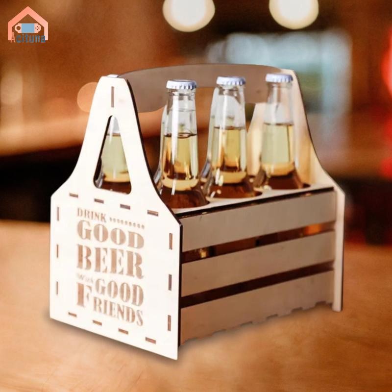 Hộp Đựng Bia Bằng Gỗ Đồ Uống Hiển Thị Người Tổ Chức Mang Ra Có Thể Tái Sử Dụng Phong Cách Vintage Cầm Tay Rượu Vang Cho Tiệc Thanh Tập Hợp