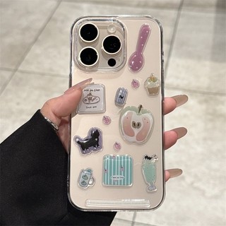 Miếng dán thả keo DIY tiên tiến Vỏ điện thoại PC trong suốt cho iPhone16 15 14 13 12 Pro Max chống sốc bảo vệ camera chống rơi bìa cứng