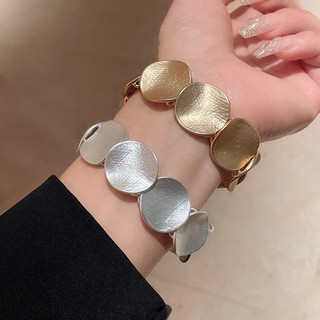 1 chiếc Vòng tay thiết kế tối giản hình tròn thời trang kim loại
