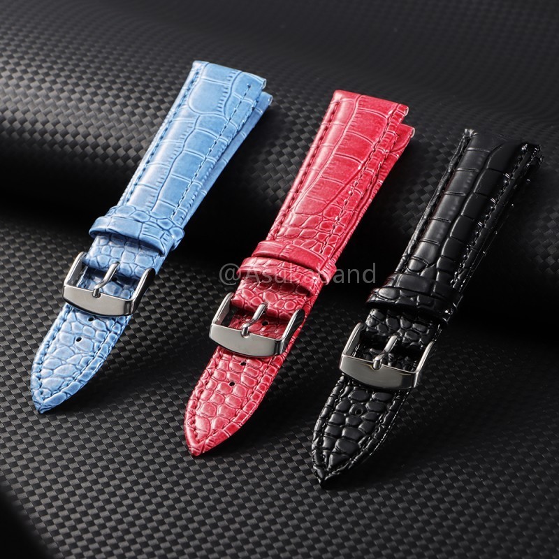 Dây đồng hồ da chống nước 18mm 20mm 22mm, da mờ cho cơ/thạch anh, nâu đen, mỏng mềm, kinh doanh cổ điển, nam nữ