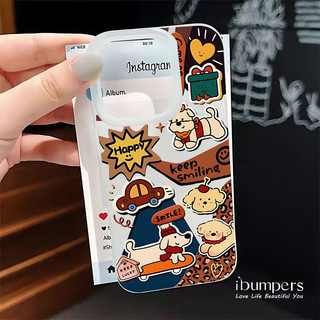 ibumpers Ốp Điện Thoại iPhone Dễ Thương Retro Hoạt Hình Dachshund Họa Tiết Ốp Lưng Trong Suốt Nhám Mờ Chống Bẩn Chống Sốc Cho IPhone 16 15 14 12 13 11 Pro Max IP 7 8 Plus X XS XR