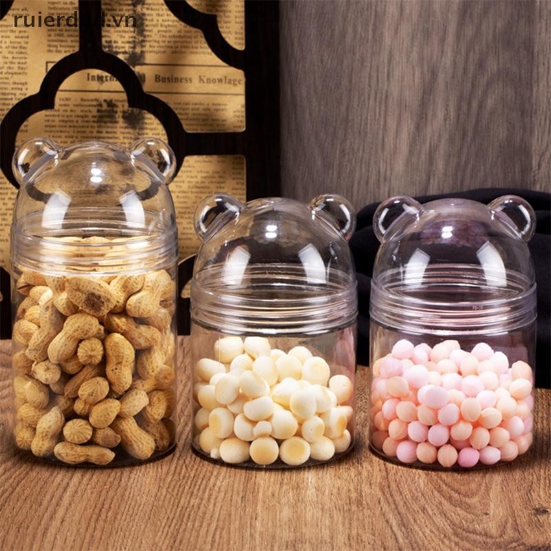 # ruierddd # Guazi Nut Hộp Bảo Quản Hình Gấu Hoạt Hình Chai Kẹo Thực Phẩm Có Thể Ăn Nhẹ Acrylic Có Thể Kín Dễ Thương Bánh Quy Có Thể Bảo Quản Món Tráng Miệng.