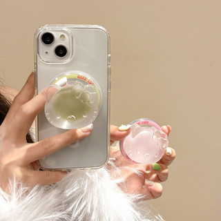 Màu KT Mèo Tròn Từ Tính Giá Đỡ Điện Thoại Cho IPhone 16 15 14 13 12 Pro Max 14 Plus Có Thể Gập Lại Pop Ring Grip Co Giãn Để Bàn Đứng P1
