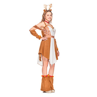 Phụ Nữ Đáng Yêu Santa Hươu Đầm Giáng Sinh Tuần Lộc Linh Vật Hóa Trang Halloween Động Vật Onesie