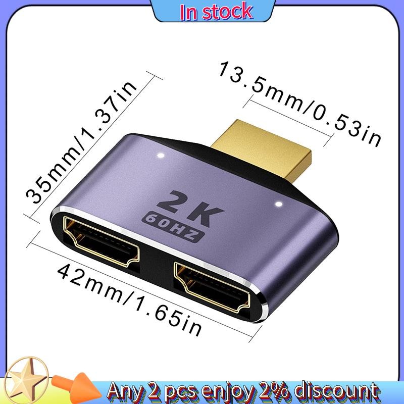 Còn hàng-Bộ chuyển đổi bộ chia HDMI Bộ chuyển đổi bộ chia HDMI tương thích HDMI Bộ chuyển đổi bộ chia ra 1 trong 2K @ 60Hz Màn hình 2 trong 1 HD Công tắc chọn hai chiều có đèn LED