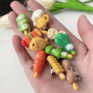 Kẹp Tóc Kẹp mỏ vịt xiên thịt nướng vui nhộn hoạt hình Kẹp tóc mái bên hông phong cách thiếu nữ ngọt ngào và đáng yêu Phụ kiện tóc