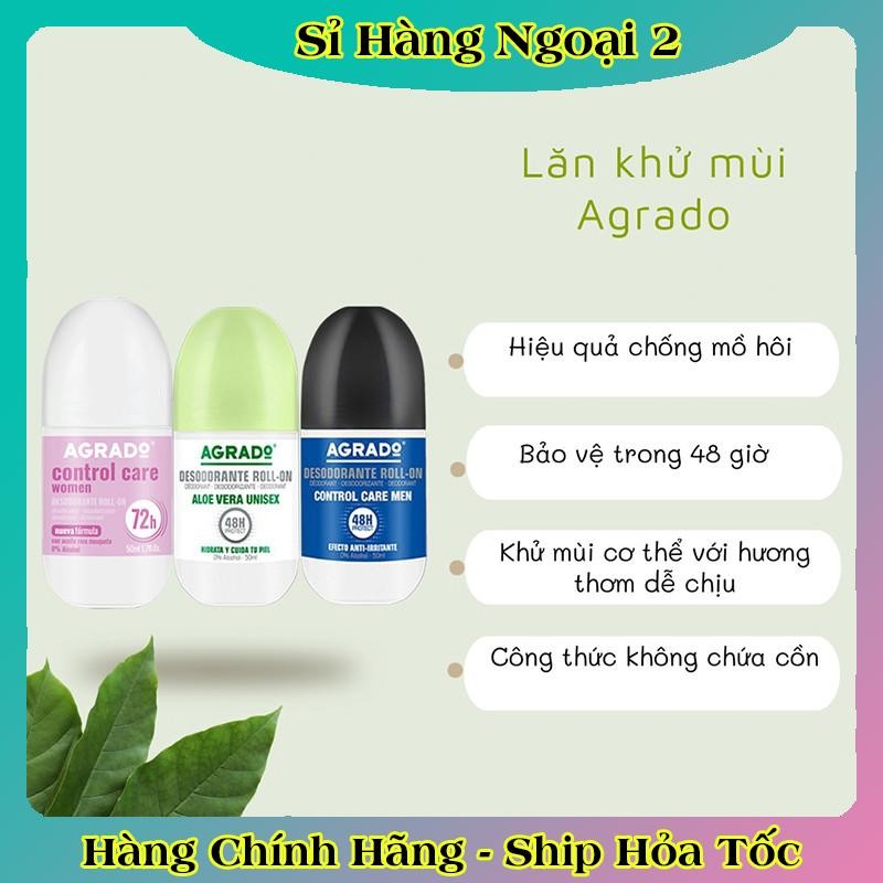 [DATE MỚI] Lăn khử mùi Agrado 50ml cho nam và nữ
