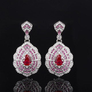 Châu Âu Mỹ ins Phong Cách Mới Phóng Đại Kim Cương Ruby Phù Hợp Với Nữ