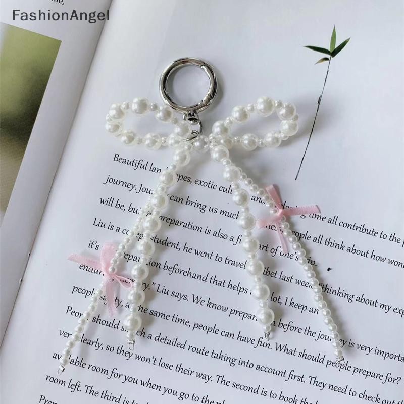 Fashionangel Ngọt Ngào Ngọc Trai Nơ Móc Khóa Trái Tim Mặt Dây Chuyền Móc Khóa Thẩm Mỹ Chìa Khóa Cho Bé Gái Túi Mặt Dây Chuyền Phụ Kiện VN