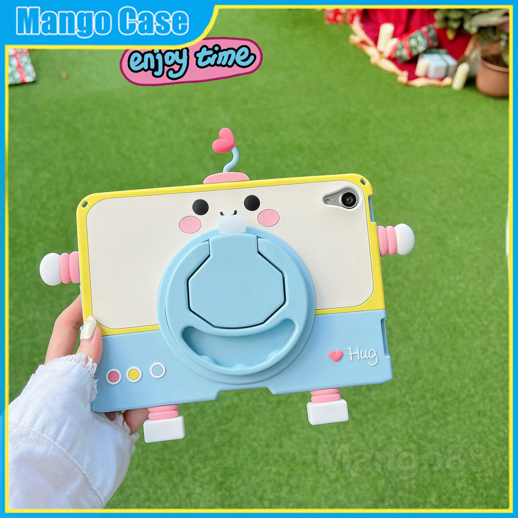 Ốp Lưng Cho iPad 11th (A16) 2025 iPad Air 11 "2025 M3 / 2024 M2 Máy Tính Bảng Keo Mềm Hoạt Hình robot Dây Xoay Đứng Trẻ Em Học Sinh Trường Hợp