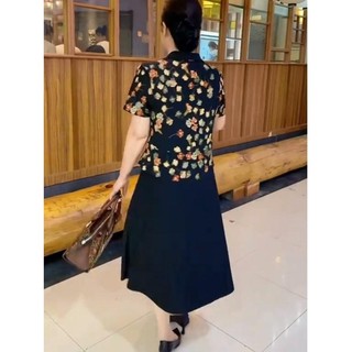 Đầm trung niên cho mẹ, Váy trung niên cho mẹ mẫu VGA đi chơi dự tiệc sang trọng cao cấp chất liệu thun co giãn 4 chiều