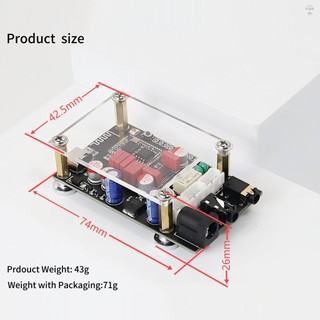Bảng giải mã USB Lossless BT 5.1 QCC5125 APTX LDAC Bộ giải mã ăng-ten trên bo mạch có vỏ Acrylic Bảng giải mã âm thanh trong suốt chất lượng tốt