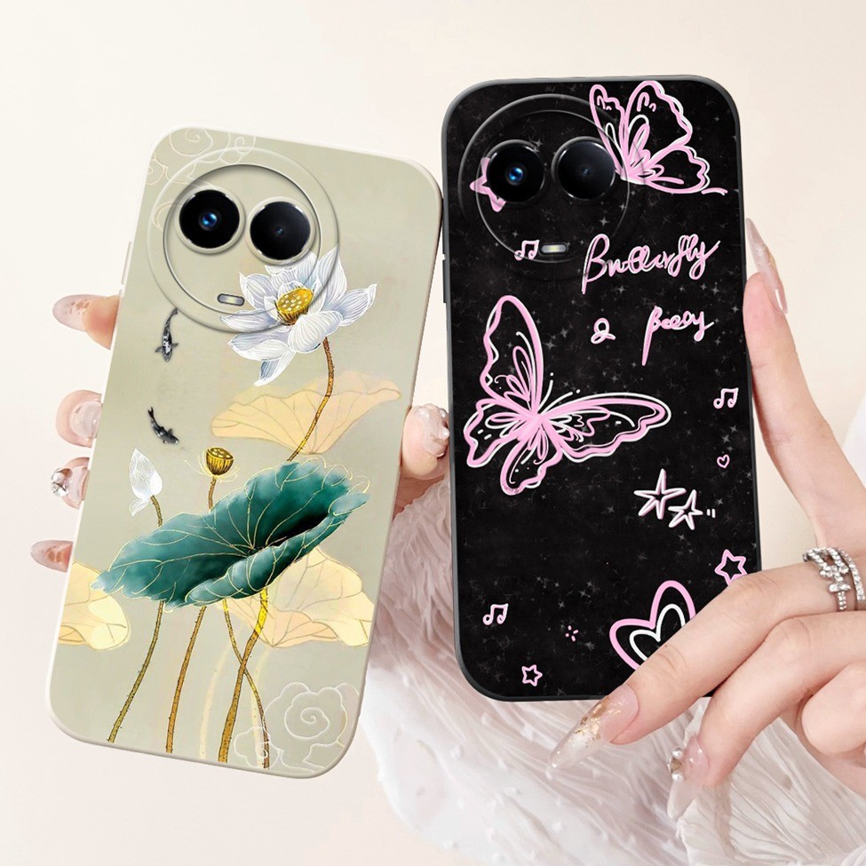 Dành Cho Realme 11 11X 5G Ốp Lưng V50 V50s Thời Trang Thẩm Mỹ Bướm Hoa Dễ Thương Bao Da Cho Realme V50 V50s Ốp Lưng Điện Thoại RMX3783 RMX3781