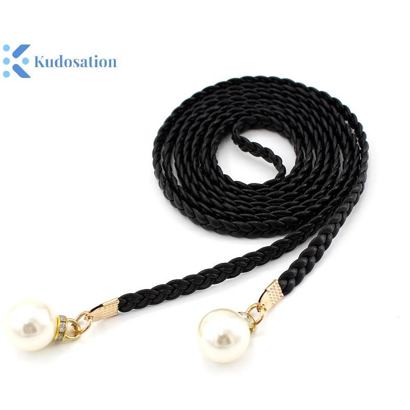 Kudosation Sáng Tạo Mỏng Thắt Lưng Mô Phỏng Ngọc Trai Co Giãn Thắt Lưng Nữ Đầm Váy Trang Trí Quà Tặng Thắt Lưng Nữ