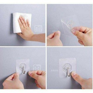 10 Móc dán tường siêu dính chịu lực siêu khủng - 10Móc treo tường silicon trong suốt