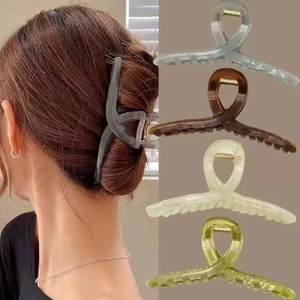 Series Hàn Quốc Kẹp Tóc Lớn Cá Mập Kẹp Màu Thạch Thích Hợp Cho Mặt Sau Đầu Nữ Mùa Hè Lấy Kẹp