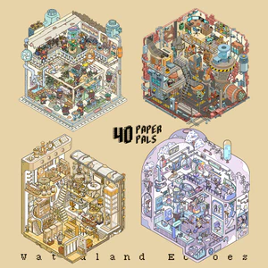Enwei 3 Cái [Wasteland Echo Series] Nhãn dán cảnh chống nước công nghiệp 3D dành cho bé gái Album ảnh Nhật ký Đồ thủ công DIY Đồ dùng văn phòng phẩm trang trí sáng tạo