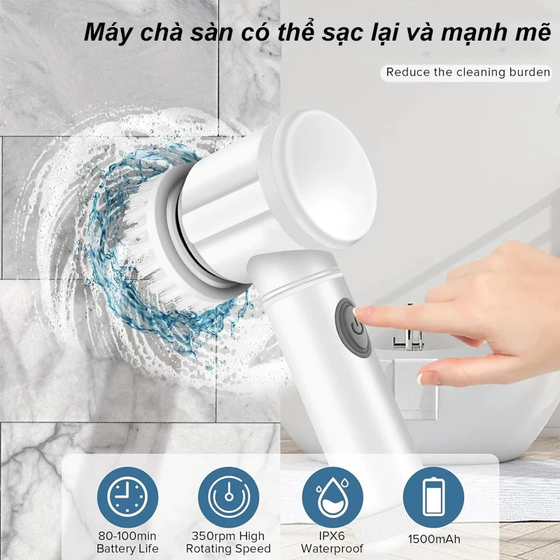 Máy Cọ Rửa Điện Thông Minh Đa Năng,Bàn chải làm sạch bằng điện，Bàn chải rửa chén,Dễ dàng tẩy dầu mỡ