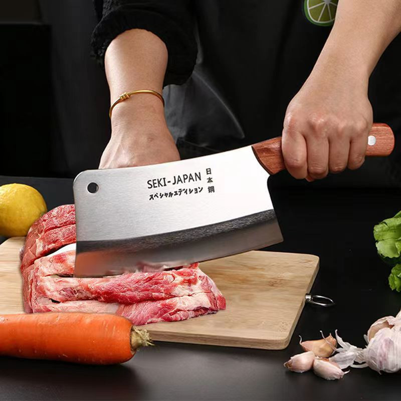 Dao Chặt Xương Seki Japan Làm Bằng Inox Sắc Sạch Sẽ Bền Bỉ | Dao Chặt Gà Vịt Băm Thịt An Toàn Sử Dụng