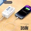 6 Trong 1 USB Sạc Nhanh PD Loại C 35W Sạc Nhanh Điện Thoại Di Động Sạc Nguồn USB Hub Adapter 6 Cổng EU US Cắm