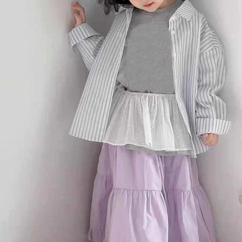 DASSBSUG Dây Đeo Buộc Váy Xếp Chồng Fart Rèm Cho Bé Gái Phong Cách Ngọt Ngào Cosplay Quần Áo Bé Gái Viền Trang Trí Tạp Dề