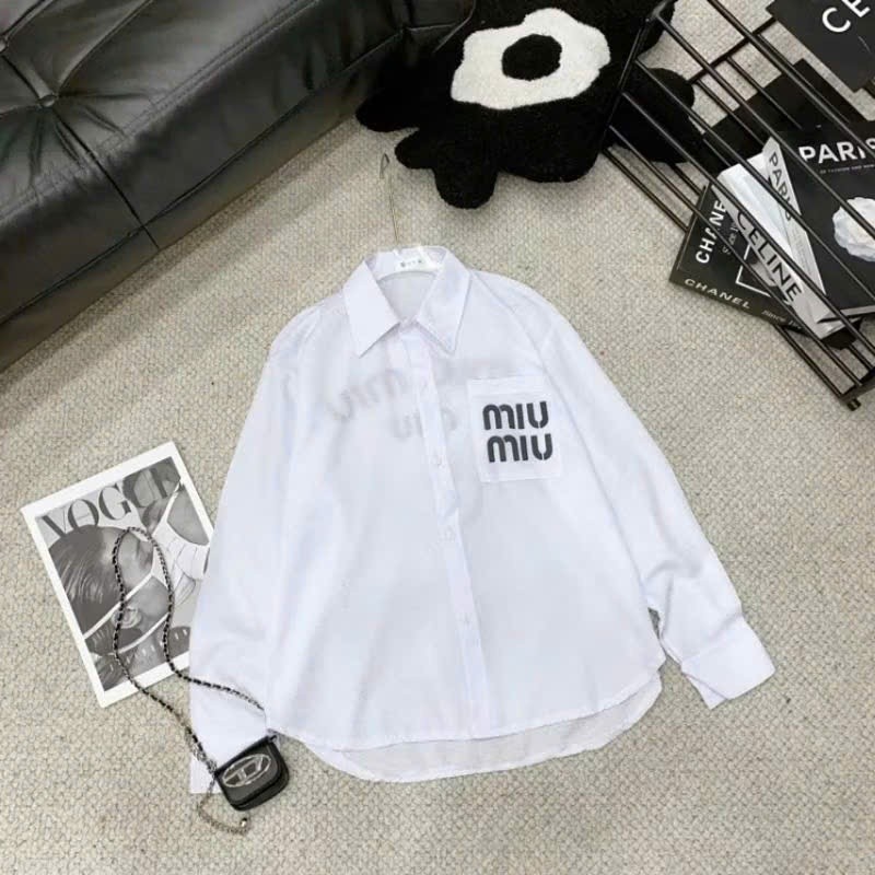 Áo Sơ Mi Mi Mi In Ngực và Lưng KCloset Somi Nữ Chất Cotton Mềm Mịn Nữ Tính NA710