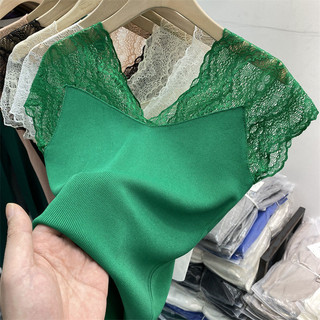 M-4XL Size Lớn Top Nữ [10.000 Size Lớn Nữ 2025 Ice Silk Ren Khâu Ren Ren Top Camisole Nữ Cổ Chữ V Đáy Áo Sơ Mi Bên Ngoài Mặc Bên Trong Size Lớn Quần Áo Nữ
