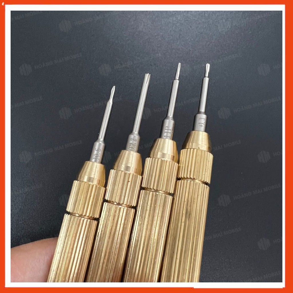 Bộ tô vít đồng 4 chiếc dùng tháo lắp ốc điện thoại, máy tính bảng, loại cán màu