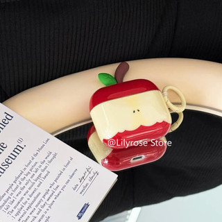 Ốp Lưng Cho AirPods Thế Hệ Thứ 4 AirPods Tai Nghe Apple Thế Hệ 2 / 3 Vỏ Tai Nghe Pro2 Đỏ Apple Core 3D Lá