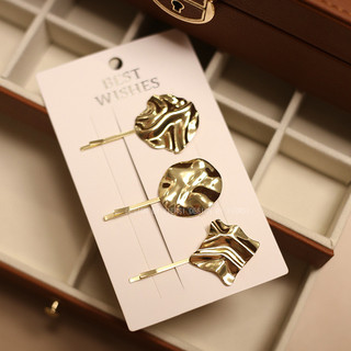 MAUROPOLI [Sẵn sàng] Bộ kẹp bên xếp ly hình học ngọt ngào mát mẻ phong cách mới Phụ kiện kẹp tóc sang trọng phù hợp