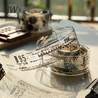 JIANWU 35mm * 200cm Tranh Traca Series Vintage Số Flim Chất liệu Cắt xén Phong cảnh Băng PET Sáng tạo DIY Tạp chí Văn phòng phẩm