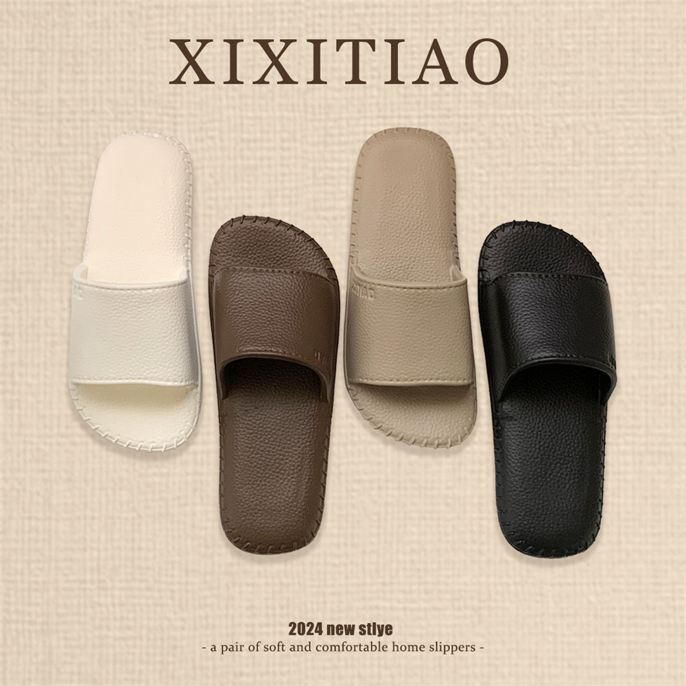 XIXITIAO Dép Nữ Retro Da Họa Tiết Thường Ngày Nhà Trong Nhà Đế Mềm EVA Dép Dép