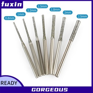 [Fuxin] 5 Mũi khoan phủ kim cương 0,8-2,5mm Chân 2,35mm cho thủy tinh Ngọc hổ phách