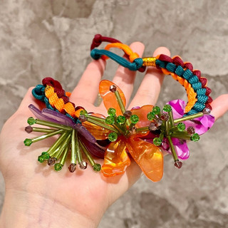 Vòng cổ hoa acrylic dệt tay phong cách dân tộc Bohemian