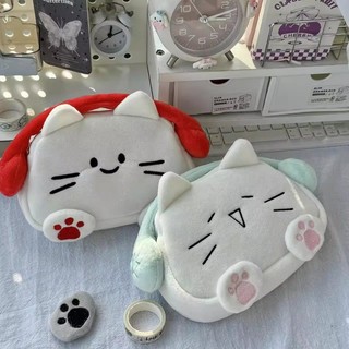 Sử Dụng Văn Phòng Dung Tích Lớn Mèo Túi Đựng Động Vật Dây Kéo Sang Trọng Hộp Đựng Kawaii Hoạt Hình Mèo Túi Trang Điểm Văn Phòng Phẩm